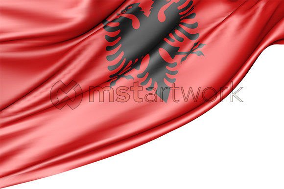 Albania Flag Isolated on White: Elevating Visual Identity with High-Resolution 3D Design