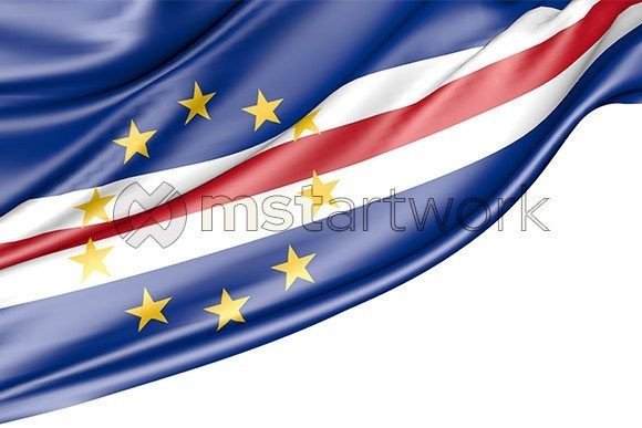 Evaluating Cabo Verde Flag Isolated on White 3D Illustrations