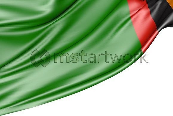 Evaluating the Zambia Flag Isolated on White Background for Digital and Print Projects