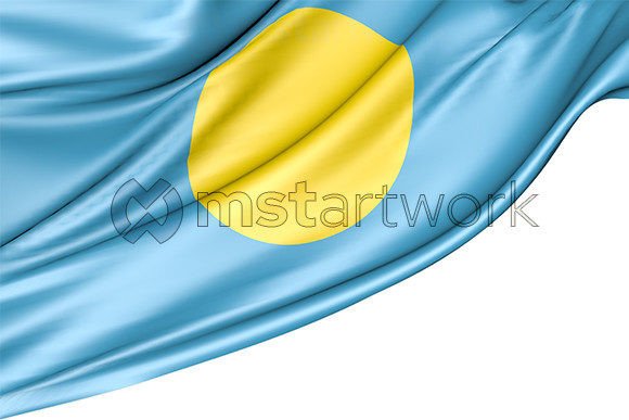 High-Quality Palau Flag Isolated on White Background for Versatile Design Projects
