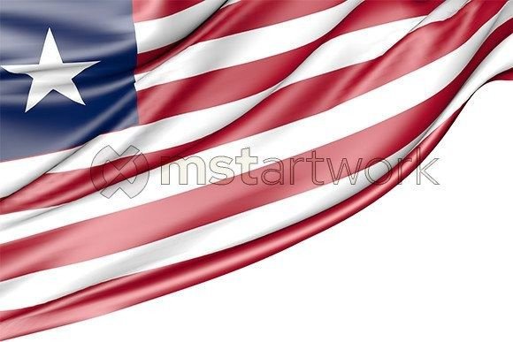 Liberia Flag Isolated on White: 3D Design Asset