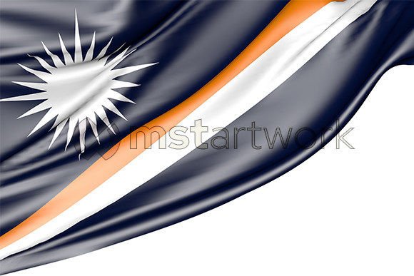 Marshall Islands Flag Isolated on White: A Versatile Design for Creative Projects