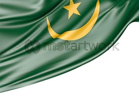 Mauritania Flag Isolated on White: A Versatile Design Asset for Modern Creatives