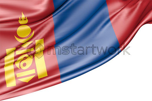 Mongolia Flag Isolated on White: A Versatile Design Asset