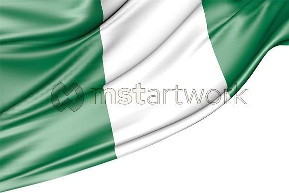 Nigeria Flag Isolated on White: 3D Design Asset
