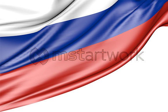 Russia Flag Isolated on White Background for Design
