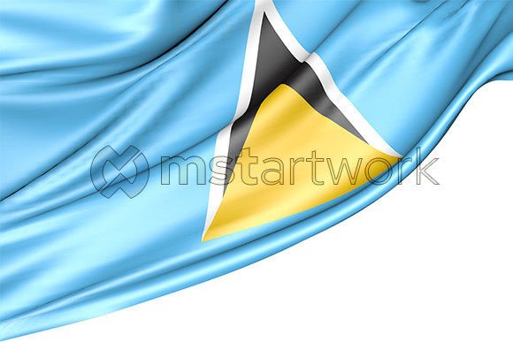 Saint Lucia Flag Isolated on White: A Versatile Visual Asset for Creative and Professional Use