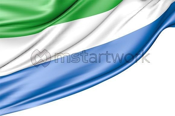 Sierra Leone Flag Isolated on White: Elevating Visual Projects with High-Resolution 3D Design