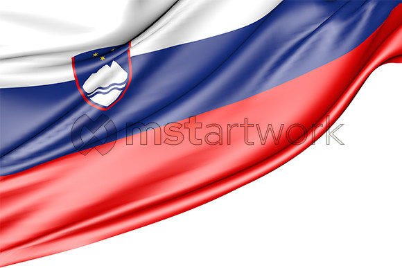 Slovenia Flag Isolated on White: 3D Design Uses