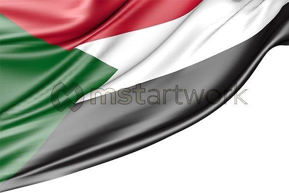 Sudan Flag Isolated on White Background