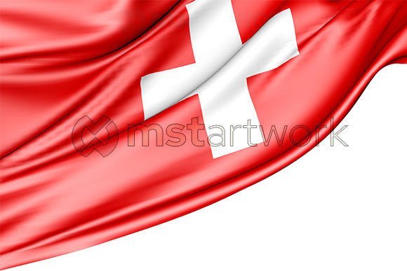 Switzerland Flag Isolated on White: A Versatile 3D Resource for Digital and Print Projects