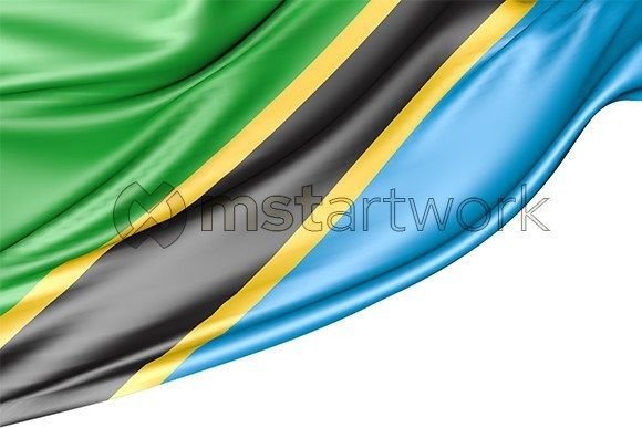 Tanzania Flag Isolated on White: A Versatile 3D Asset for Modern Design