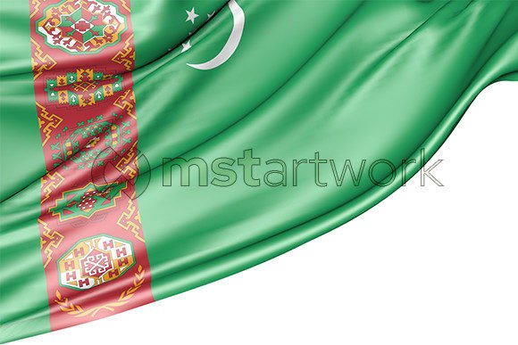 Turkmenistan Flag Isolated on White: A Versatile 3D Resource for Creative Projects