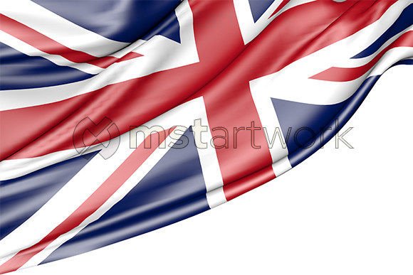 United Kingdom Flag Isolated on White Design